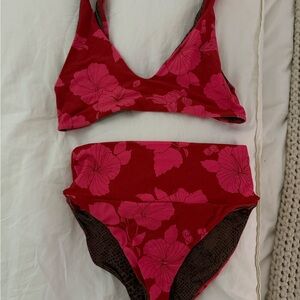 Floral Red Bikini Set